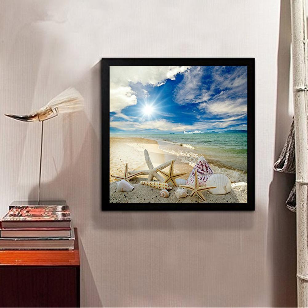 Beach - Full Round Drill Diamond Painting 30*30 CM