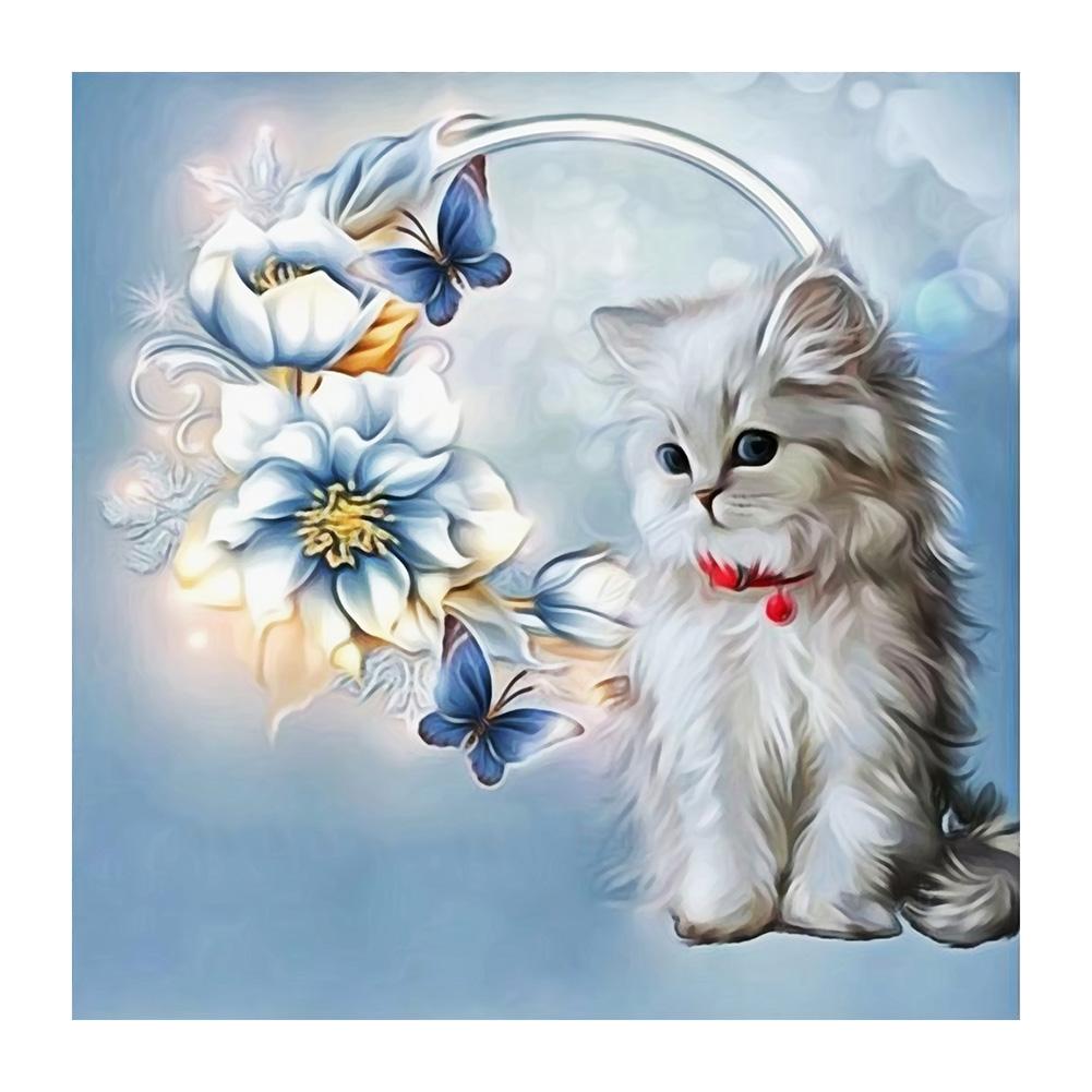 Cat - Full Round Drill Diamond Painting 30*30CM