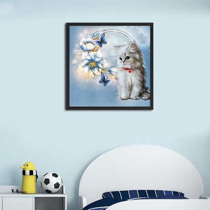 Cat - Full Round Drill Diamond Painting 30*30CM