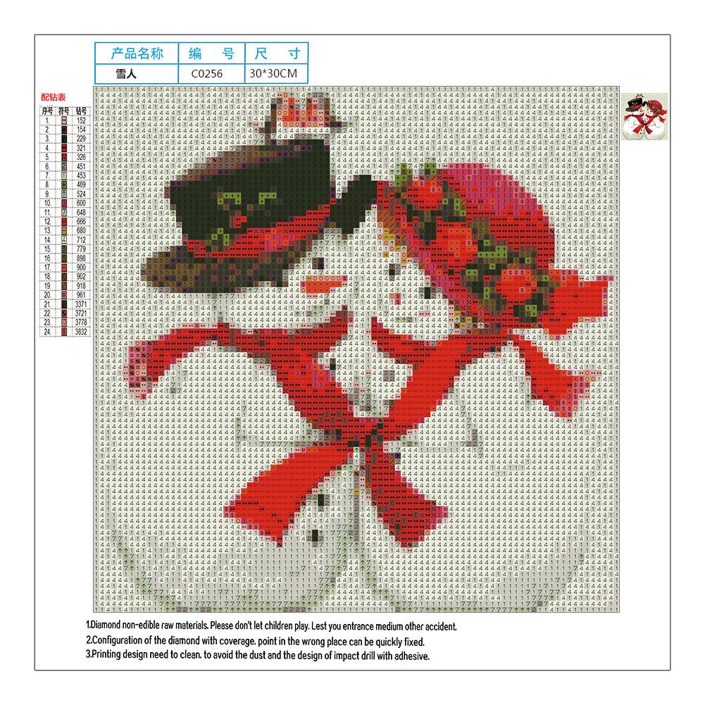 Snowman Couple - Full Round Drill Diamond Painting 30*30CM