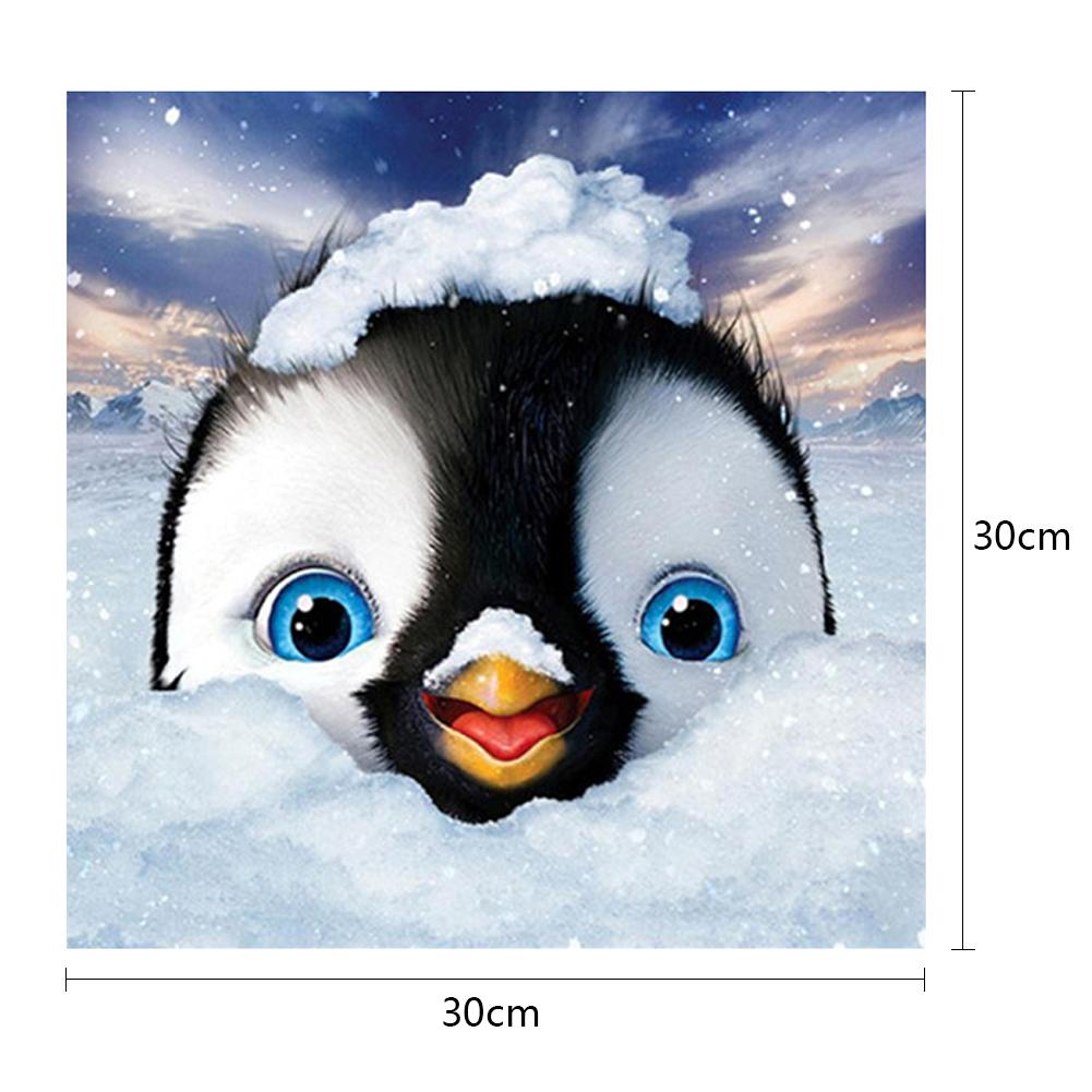 Snow Penguin - Full Round Drill Diamond Painting 30*30CM