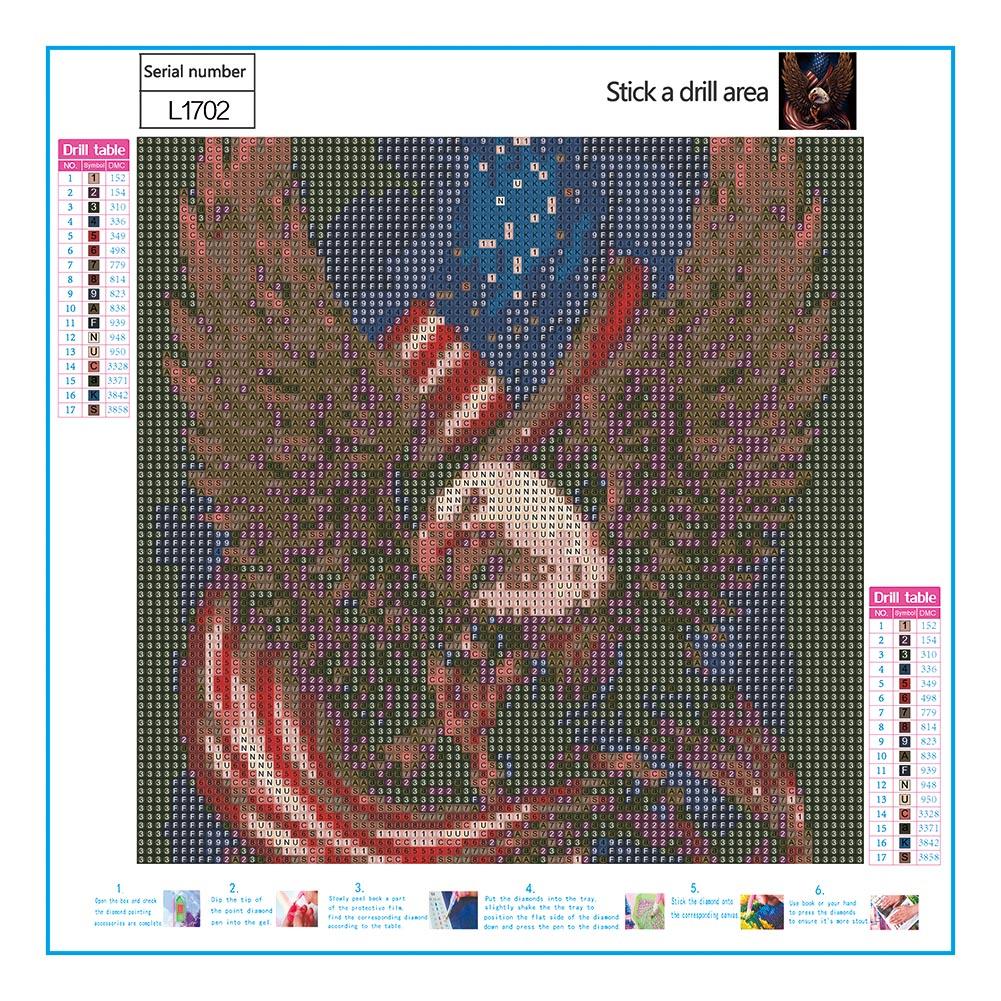 Eagle Flag - Full Round Drill Diamond Painting 30*30CM