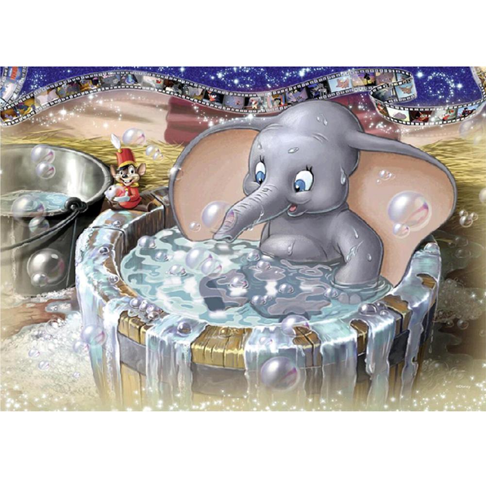 Shower Elephant - Full Round Drill Diamond Painting 25*20CM