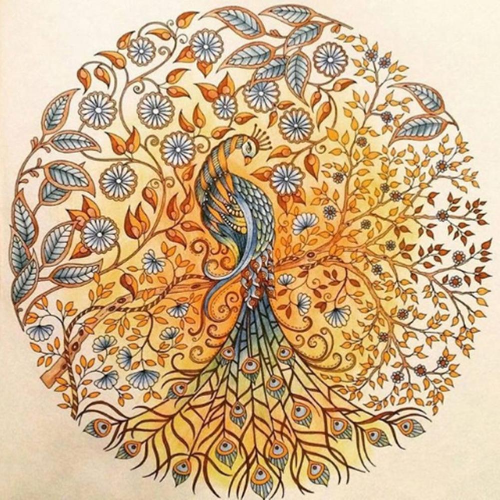 Peacock - Full Round Drill Diamond Painting 30*30CM