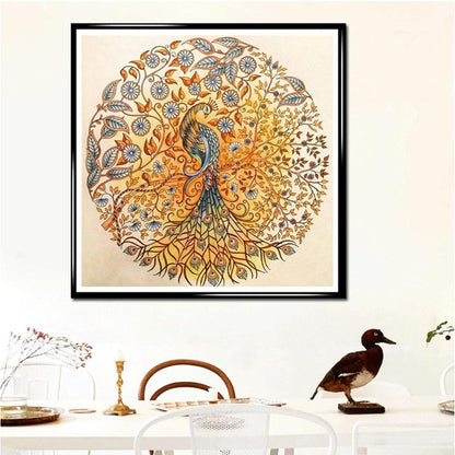 Peacock - Full Round Drill Diamond Painting 30*30CM