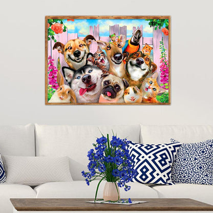 Dogs - Full Round Drill Diamond Painting 40*30CM