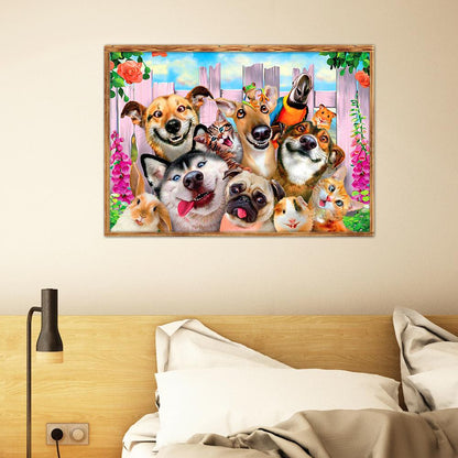 Dogs - Full Round Drill Diamond Painting 40*30CM