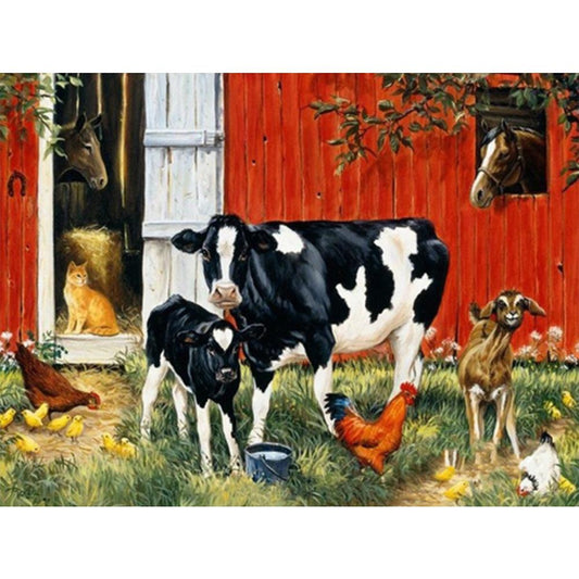 Cow - Full Round Drill Diamond Painting 30*40 CM