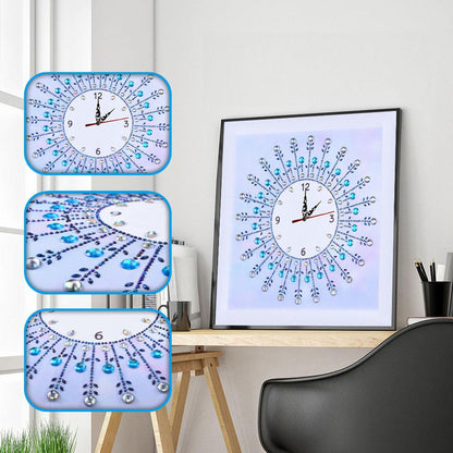 Flower Clock - Full Round Drill Diamond Painting 35*35CM