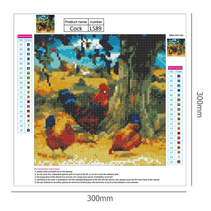 Village Fowl - Full Round Drill Diamond Painting 30*30CM