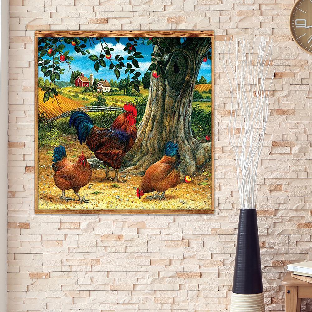 Village Fowl - Full Round Drill Diamond Painting 30*30CM