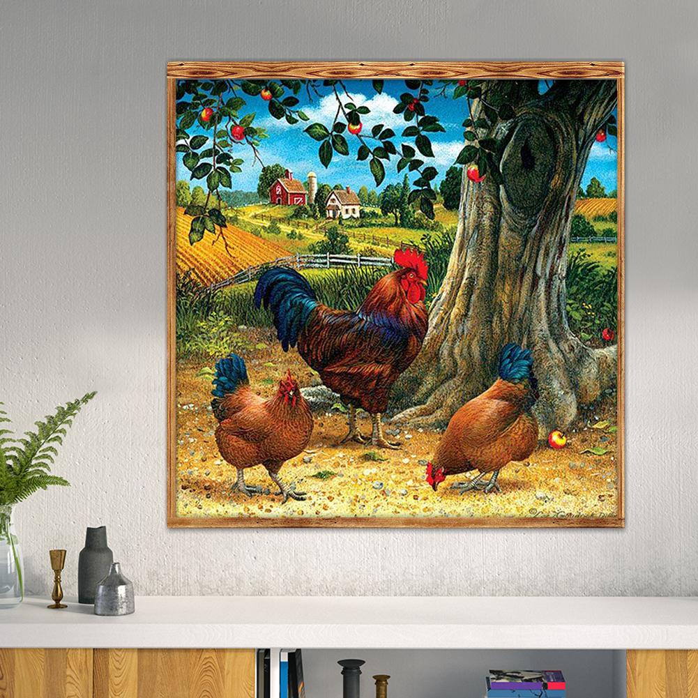 Village Fowl - Full Round Drill Diamond Painting 30*30CM