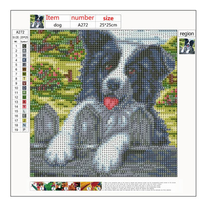 Dog - Full Round Drill Diamond Painting 25*25CM