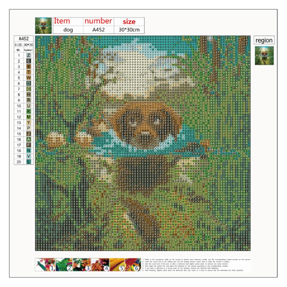 Dog - Full Round Drill Diamond Painting 30*30CM