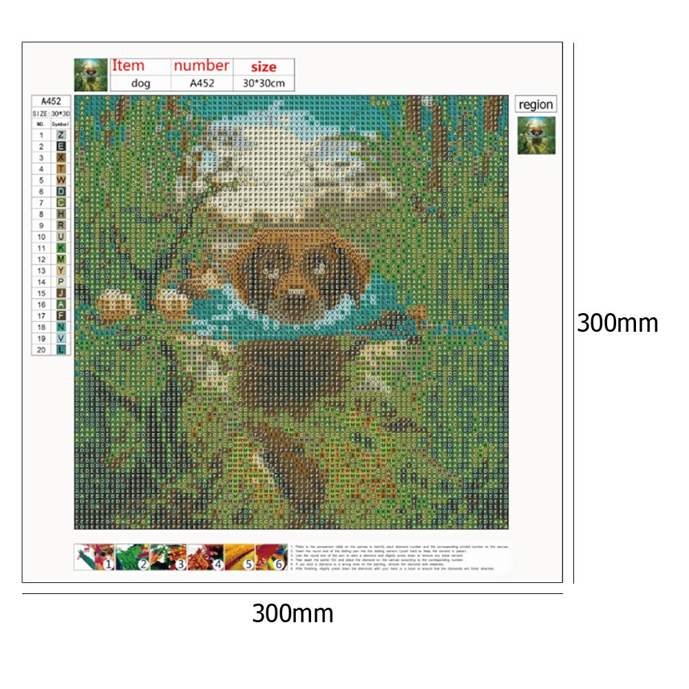 Dog - Full Round Drill Diamond Painting 30*30CM