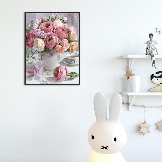 Flowers - Full Round Drill Diamond Painting 40*30CM