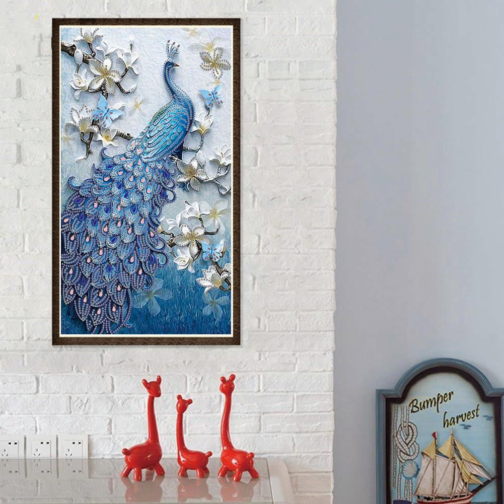 Peacock - Special Shaped Drill Diamond Painting 30*50CM