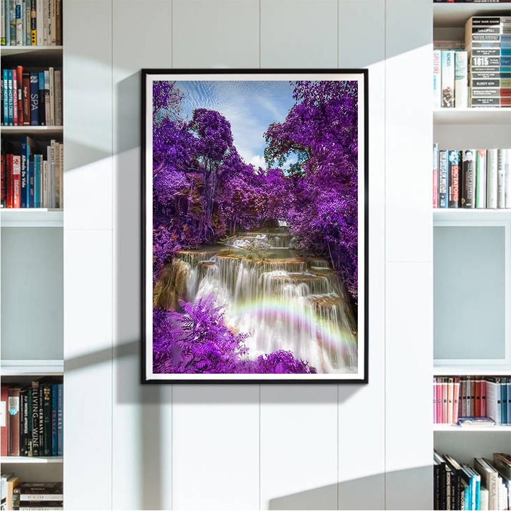 Tree Waterfall - Full Round Drill Diamond Painting 40*30CM