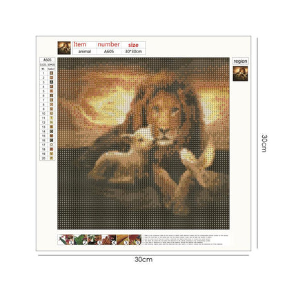 Lion - Full Round Drill Diamond Painting 30*30CM