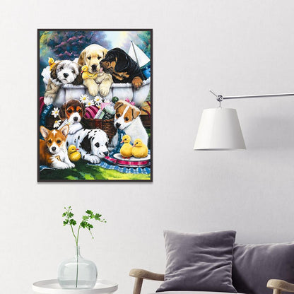 Dogs - Full Round Drill Diamond Painting 40*30CM