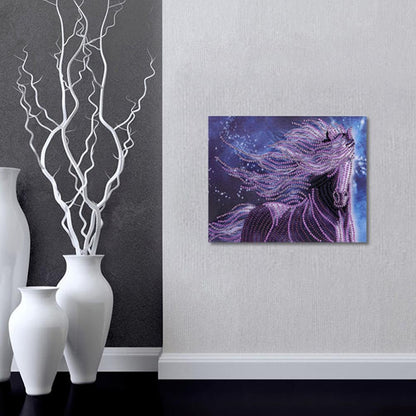 Purple Horse - Special Shaped Drill Diamond Painting 30*25CM