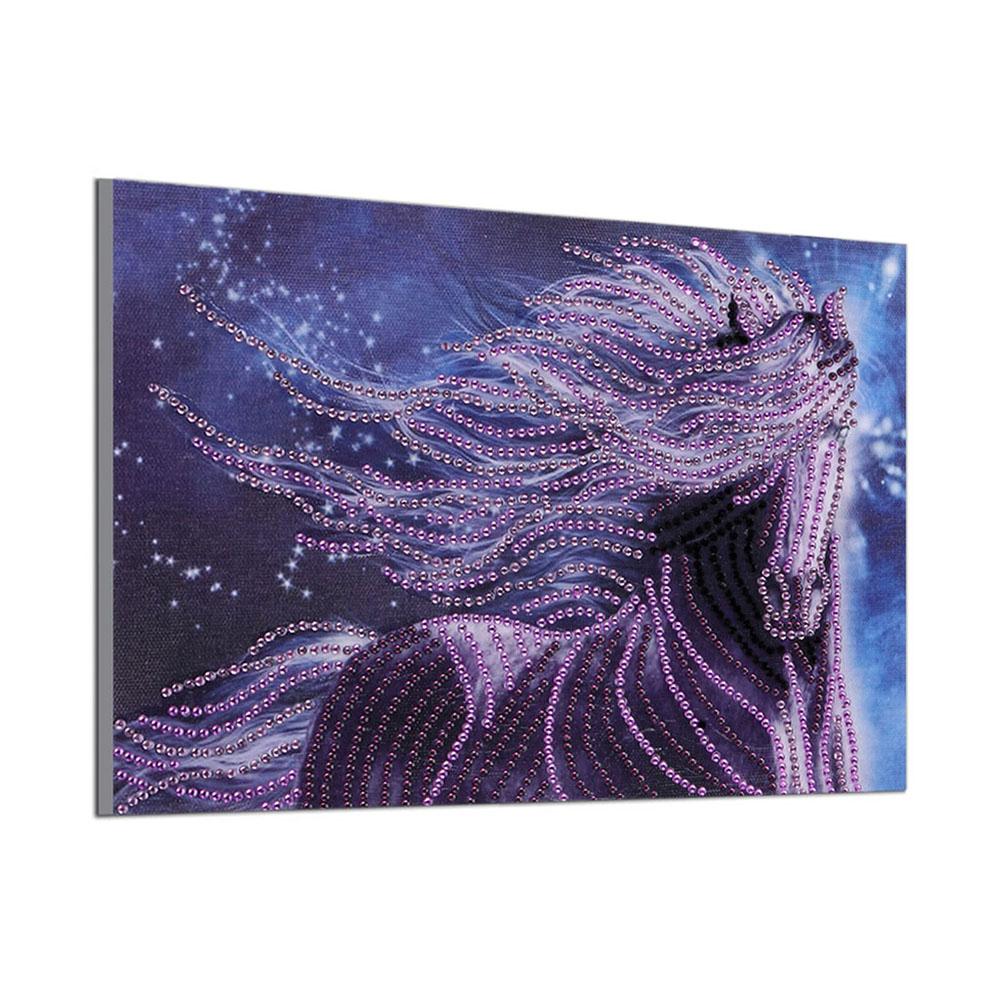 Purple Horse - Special Shaped Drill Diamond Painting 30*25CM