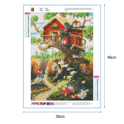 Tree House - Full Round Drill Diamond Painting 30*40CM