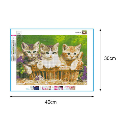 Lovely Cats - Full Round Drill Diamond Painting 40*30CM