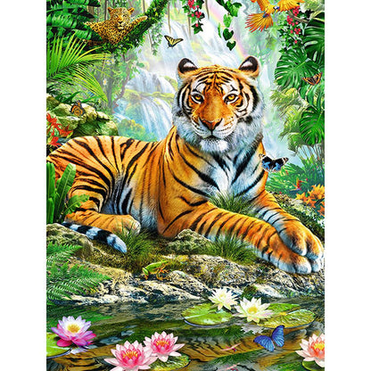 Forest Tiger - Full Round Drill Diamond Painting 40*30 CM