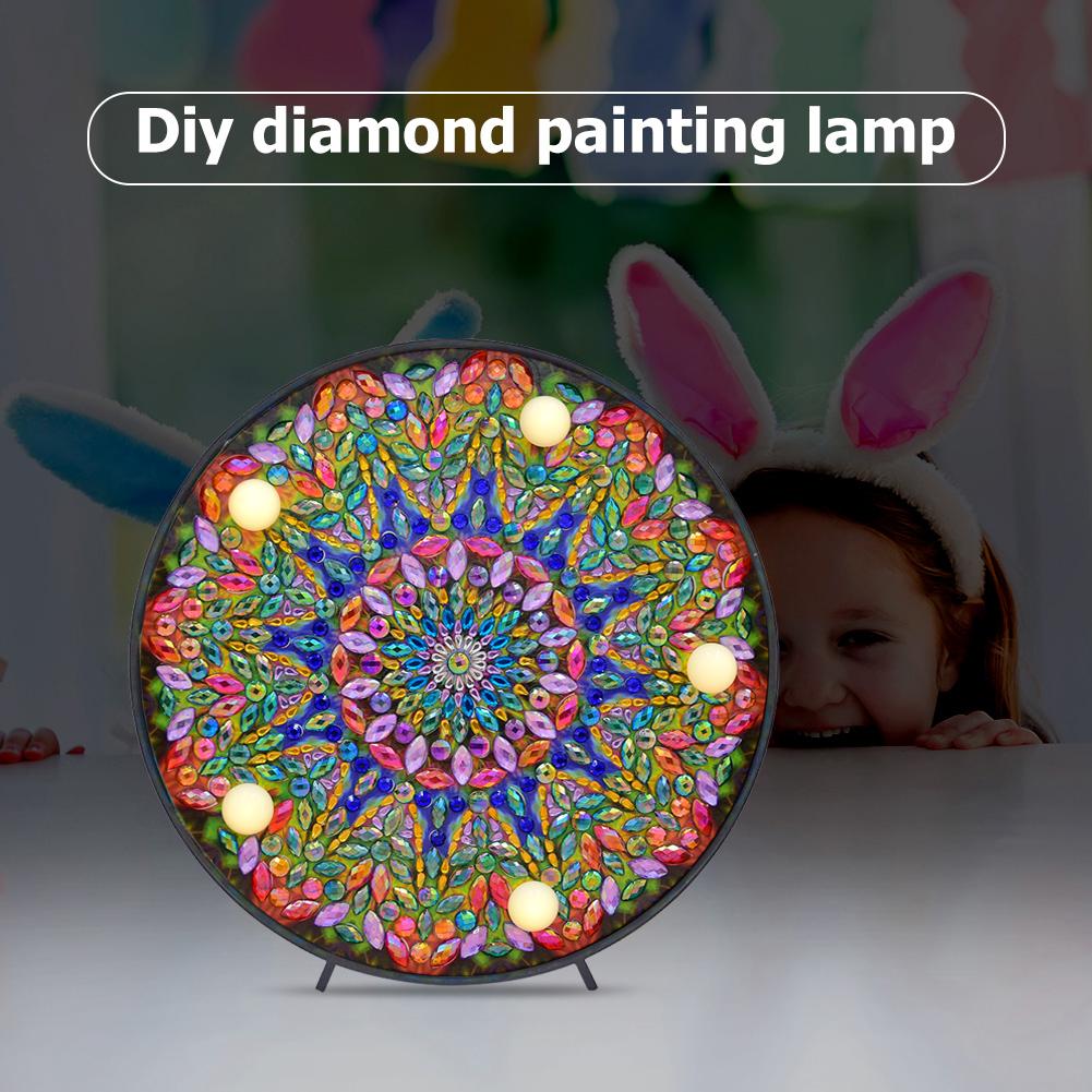 DIY LED Diamond Painting Full Special Shaped Drill Mandala Embroidery Light