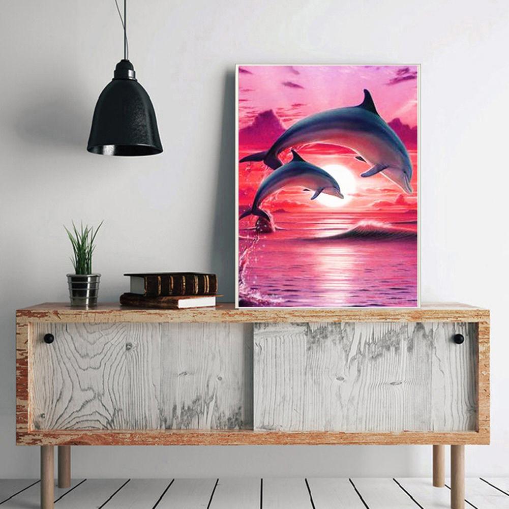 Dolphin - Full Round Drill Diamond Painting 40*30CM