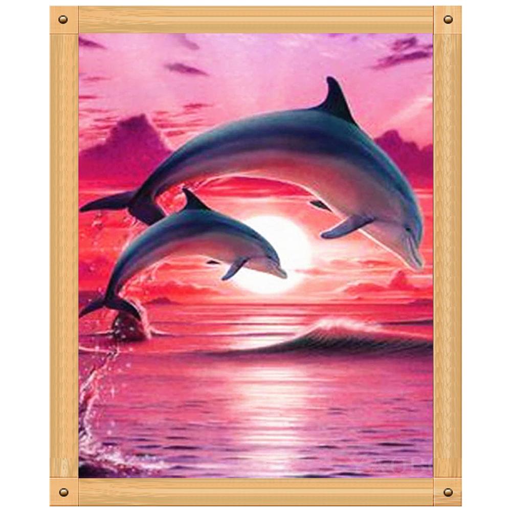 Dolphin - Full Round Drill Diamond Painting 40*30CM