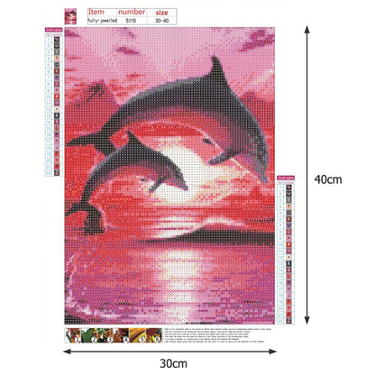 Dolphin - Full Round Drill Diamond Painting 40*30CM