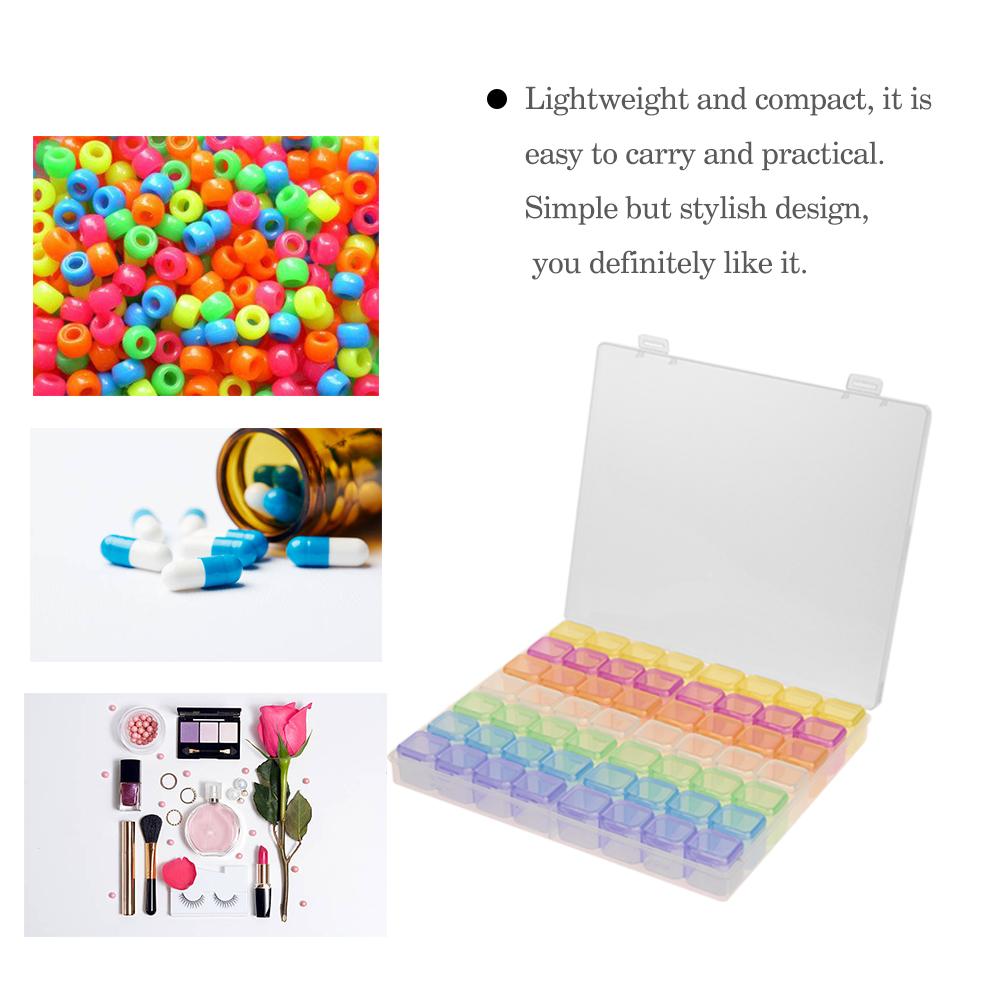 56 Grids Beads Storage Box for Nail Art Jewelry Case Holder (Multicolor)