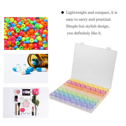 56 Grids Beads Storage Box for Nail Art Jewelry Case Holder (Multicolor)