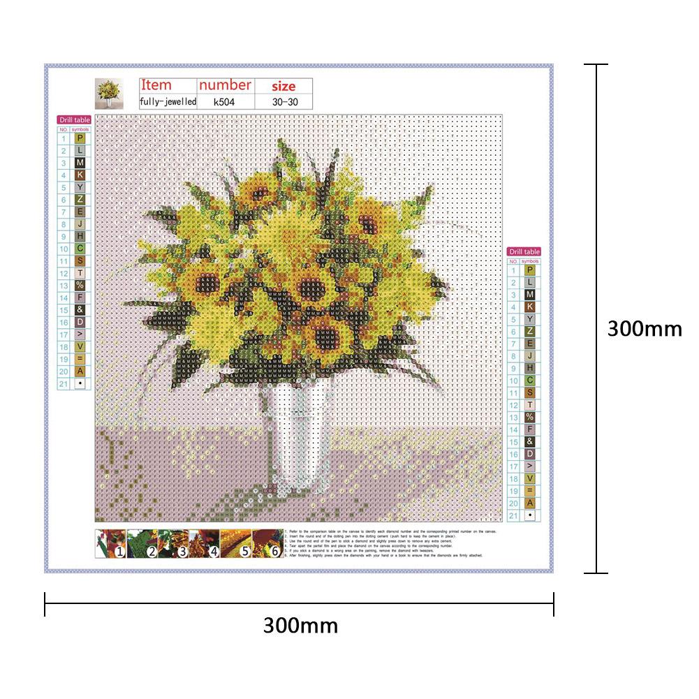 Vase - Full Round Drill Diamond Painting 30*30CM