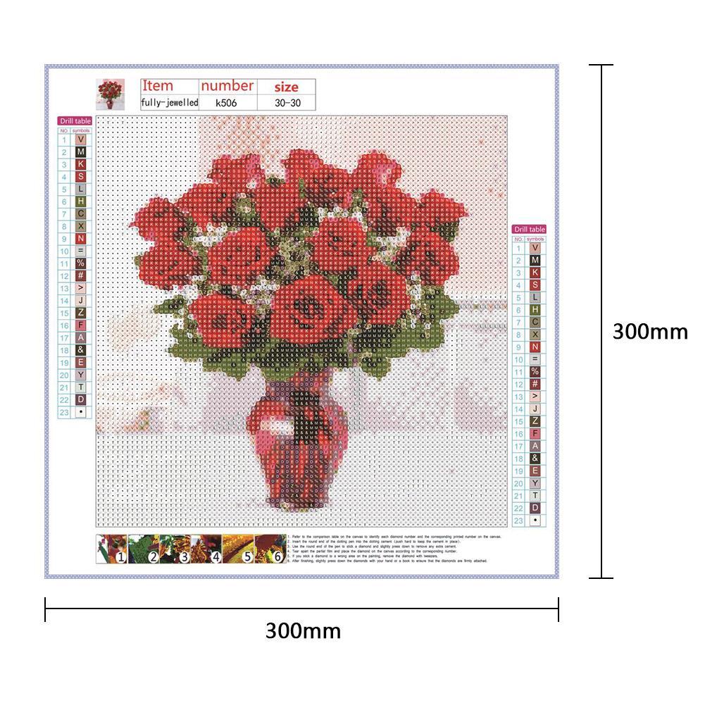 Vase - Full Round Drill Diamond Painting 30*30CM