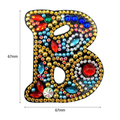 DIY Key Chain Diamond Painting Letters Women Bag Keyring Pendant Gift (B)