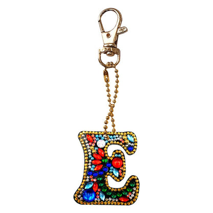 DIY Key Chain Diamond Painting Letters Women Girl Bag Keyring Pendant Gift