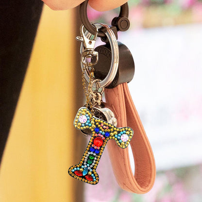 DIY Key Chain Diamond Painting Letters Women Girl Bag Keyring Pendant Gift