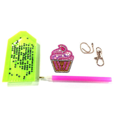 4pcs DIY Keychain Diamond Painting Cake Ice Cream Key Ring Pendant Gift