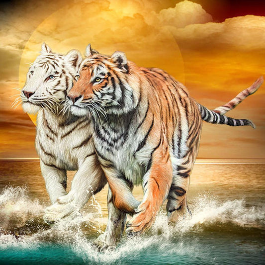 Tiger - Full Round Drill Diamond Painting 30*30CM