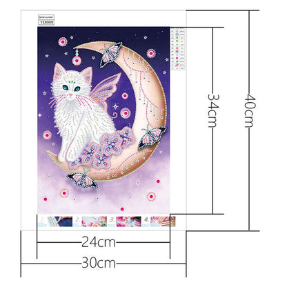 Cat - Special Shaped Drill Diamond Painting 30*40CM