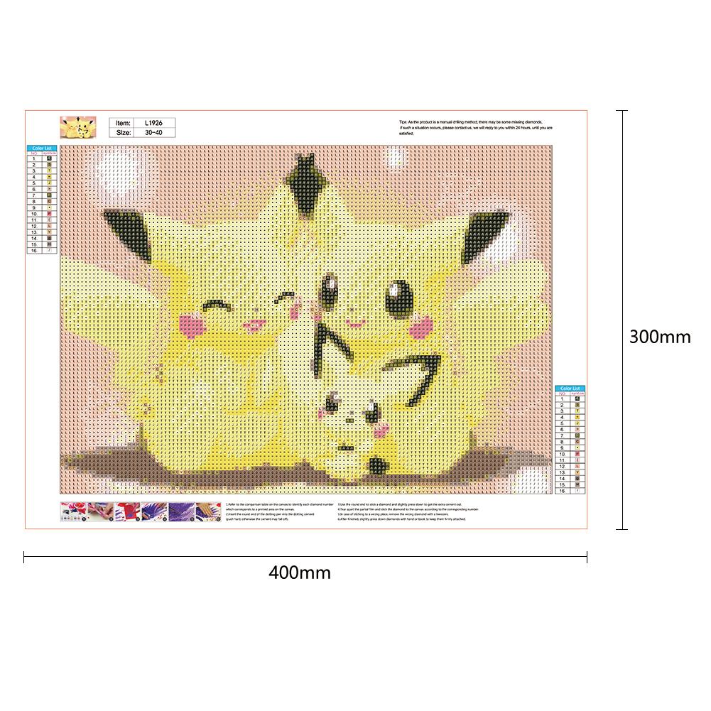 Pikachu - Full Round Drill Diamond Painting 30*40CM