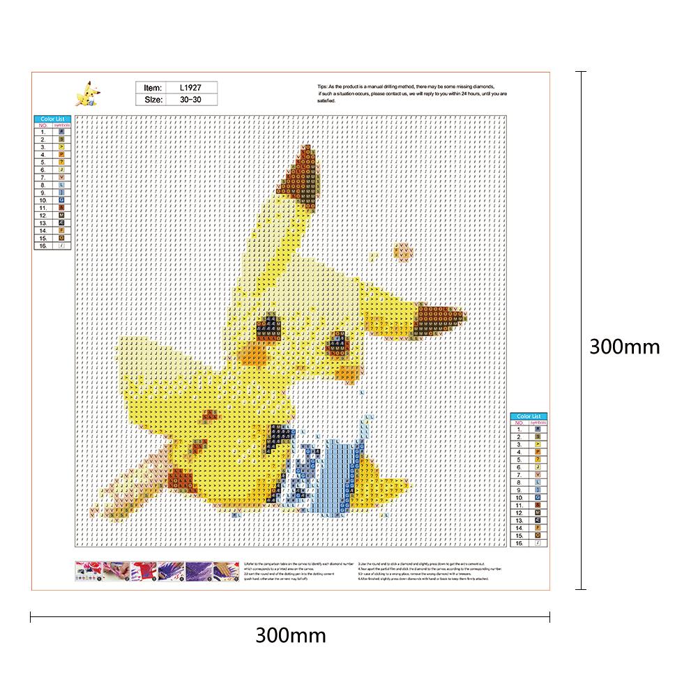 Pikachu - Full Round Drill Diamond Painting 30*30CM