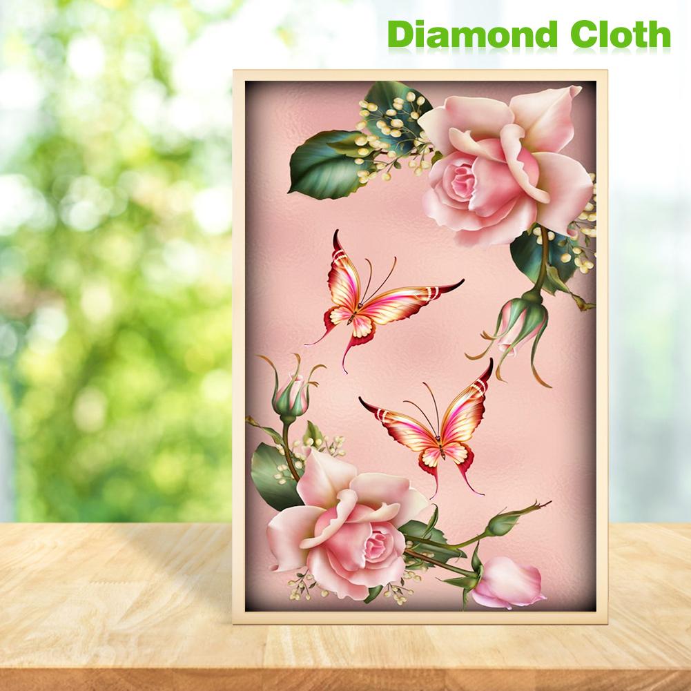 Flower Butterfly - Full Round Drill Diamond Painting 30*48CM