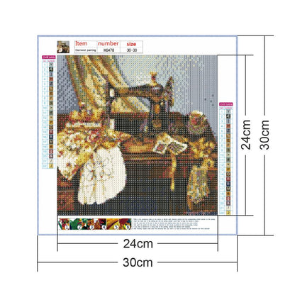 Sewing Machine - Full Round Drill Diamond Painting 30*30CM