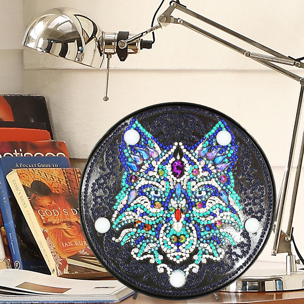 DIY Full Drill Diamond Painting Animal LED Night Lamp Embroidery Home Decor