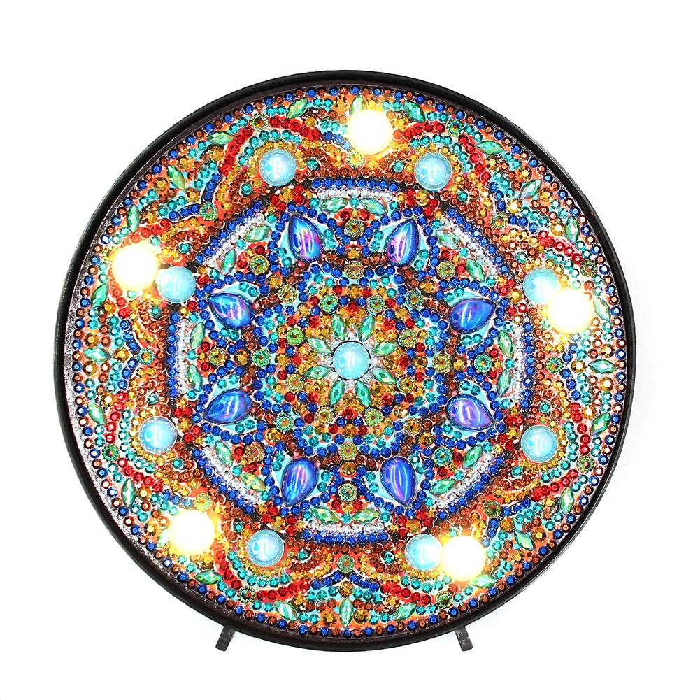 DIY LED Diamond Painting Mandala Full Drill Special Shaped Light Home Decor