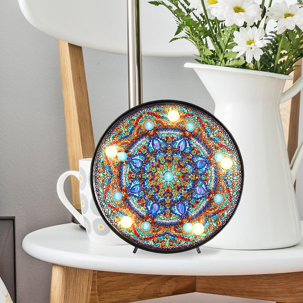 DIY LED Diamond Painting Mandala Full Drill Special Shaped Light Home Decor